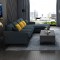 Corner sofa, Beech wood with Linen fabric  - blue