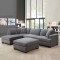 Corner sofa, Beech wood with Linen fabric - Grey