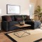 Corner sofa, Beech wood with Velvet fabric - black