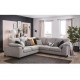 Corner sofa, Beech wood with Linen fabric - Grey