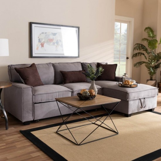 Corner sofa, Beech wood with Velvet fabric - black