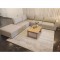 Corner sofa, Beech wood with Linen fabric -beige